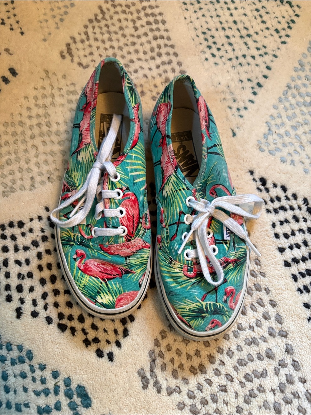 Vans Authentic Flamingo Print - Teal & Pink